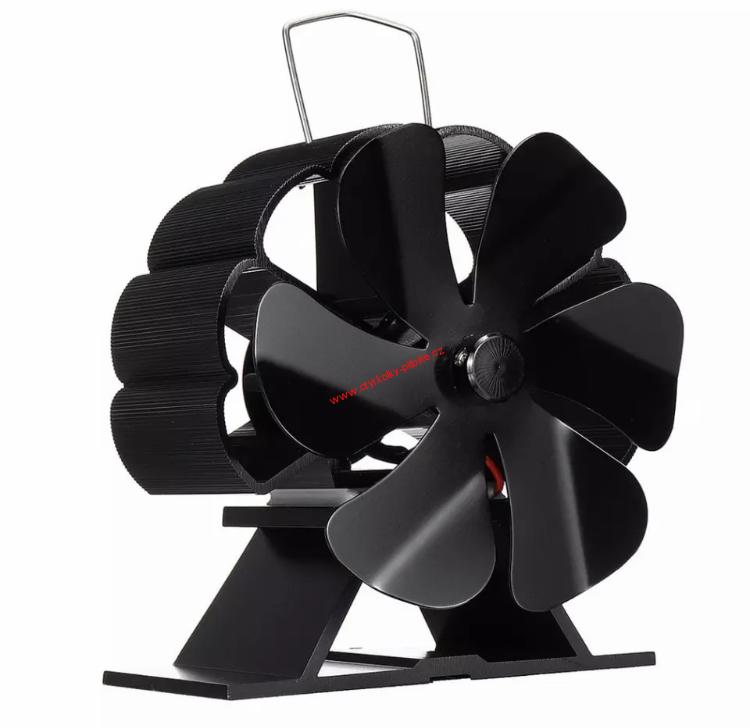 Teplem poháněný ventilátor s 5 lopatkami