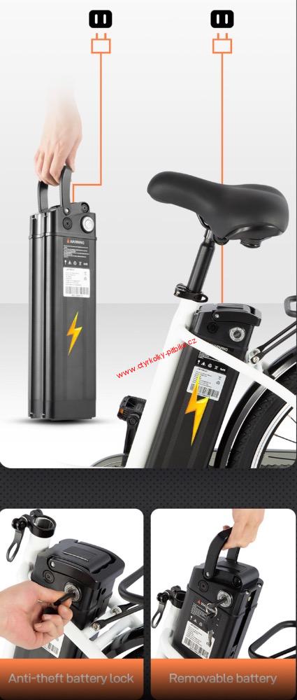 Elektrokolo City Bike 250 Wattů 36 Voltů Li-ion 26"