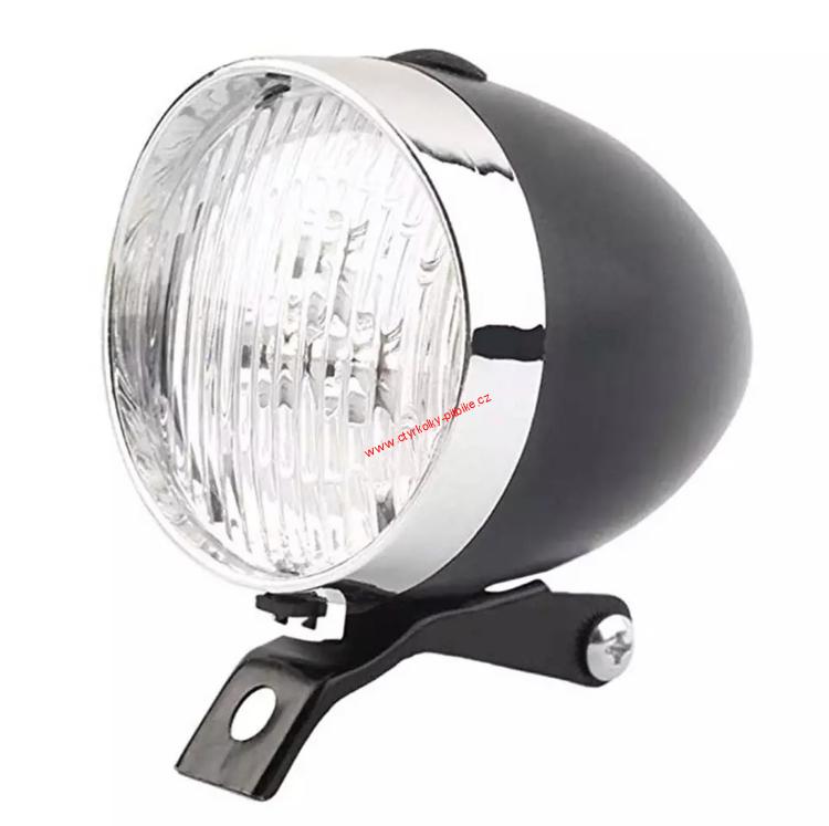 Přední LED světlo na motokolo Chopper černé