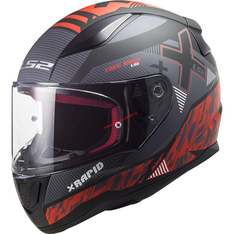 Integrální moto helma LS2 FF353 Rapid Xtreet matt black red ukončen