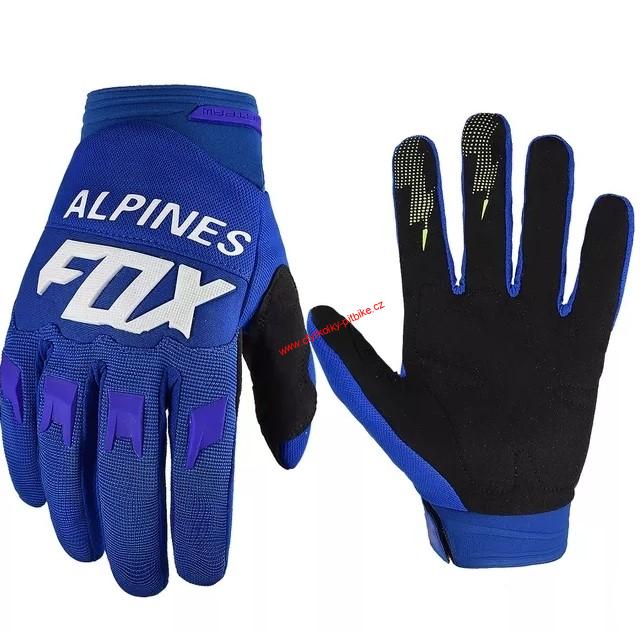 Moto rukavice ALPINES FOX modré