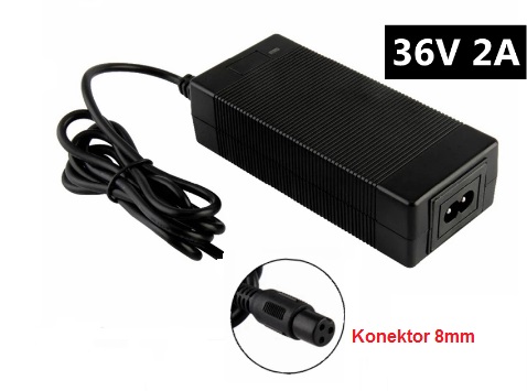 Nabíječka 36V 2A malý konektro 8mm