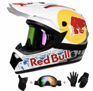 Motocross helma RedBull SET bílý
