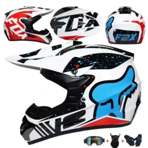 Moto helma krosová FOX SET modrá