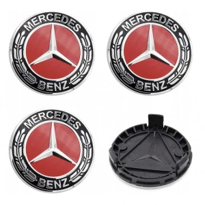 Středová krytka kol Mercedes Benz 75mm červená