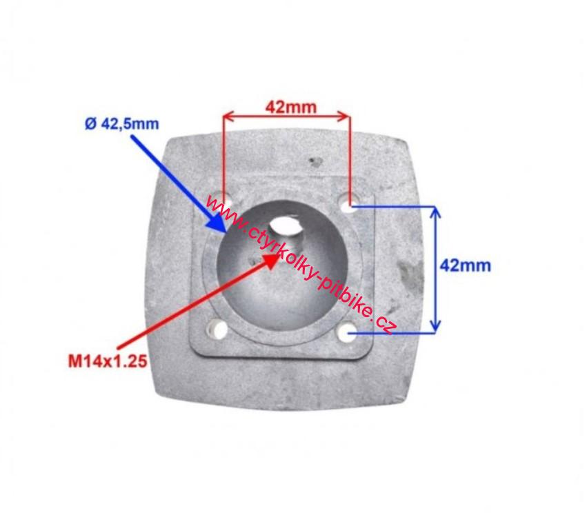 Hlava válce motoru motokolo 50cc