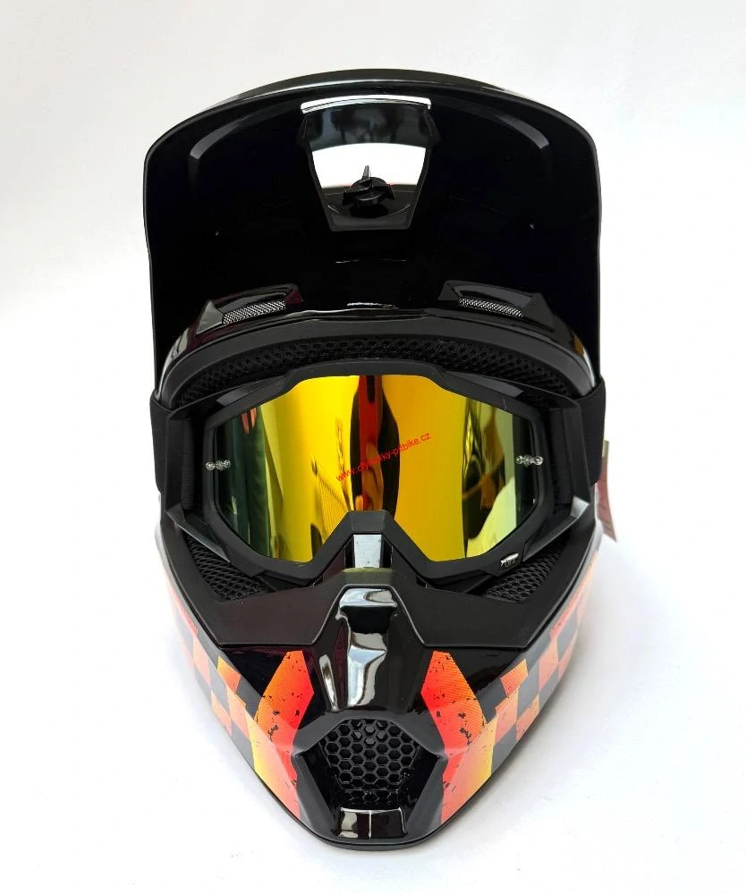 Cross helma ORZ oranžová s brýlemi