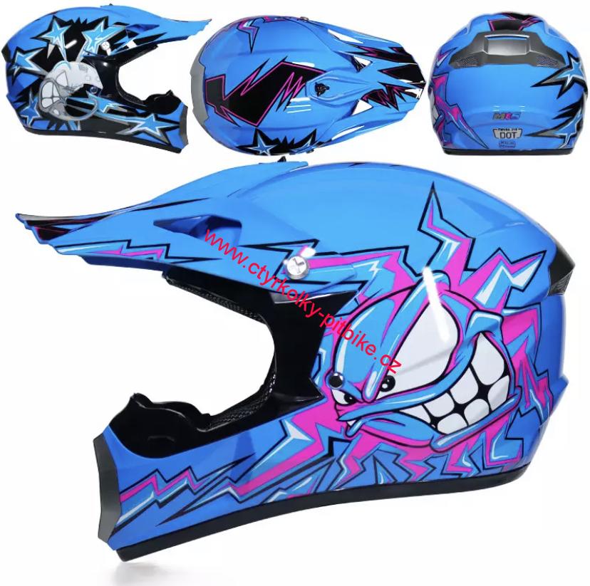 Cross helma MX modrá SET