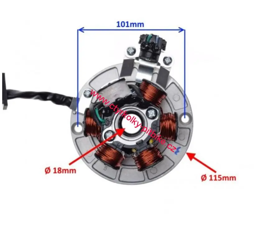 Stator zapalování pitbike YX140cc 6 cívek