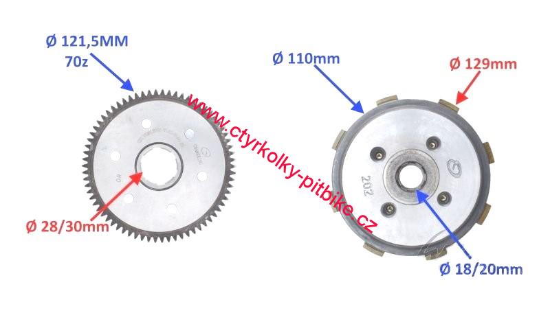 Spojka pitbike 125cc motor 156FMI