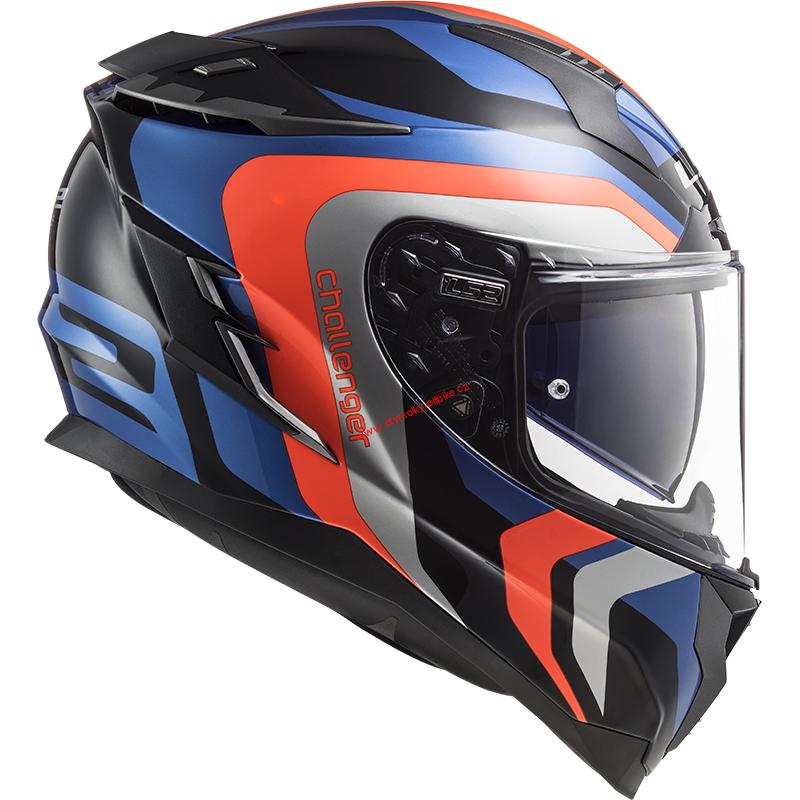 Integrální moto helma LS2 FF327 CHALLENGER GALACTIC BLUE ORANGE