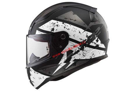 Integrální moto helma LS2 FF353 Rapid Deadbolt matt black white