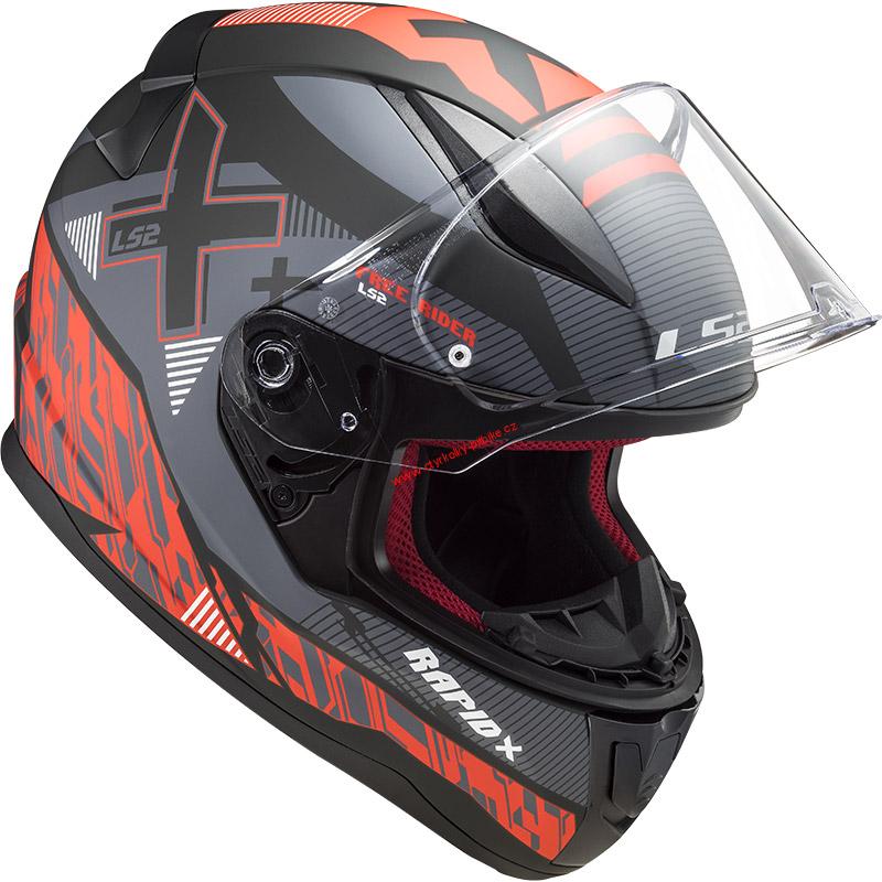 Integrální moto helma LS2 FF353 Rapid Xtreet matt black red ukončen