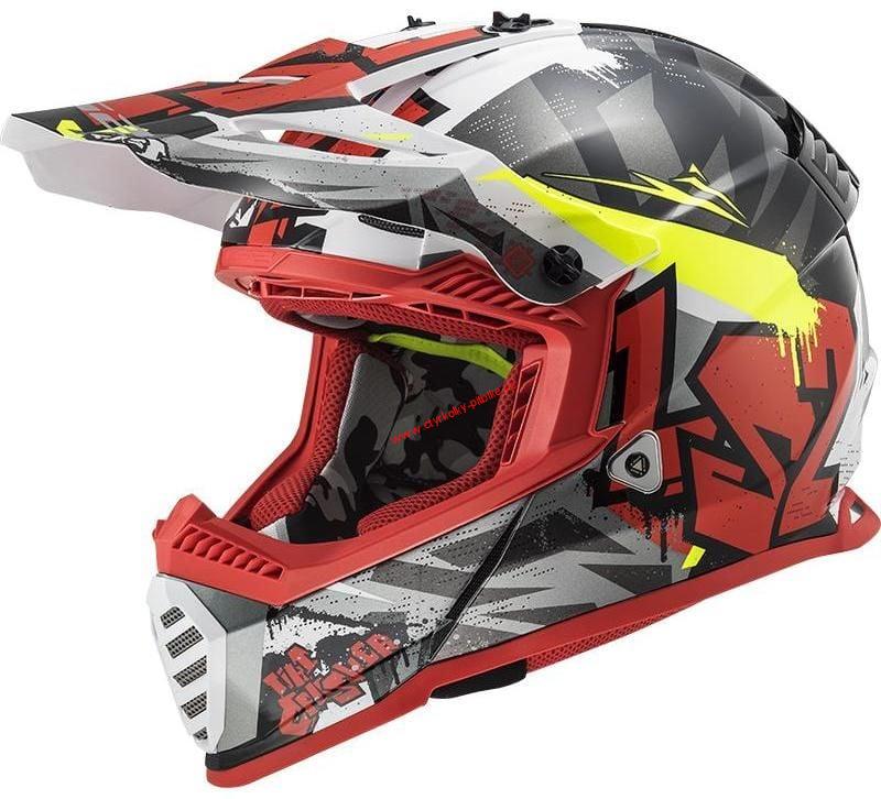 Krosová moto přilba LS2 MX437 Fast Evo Crusher black/red