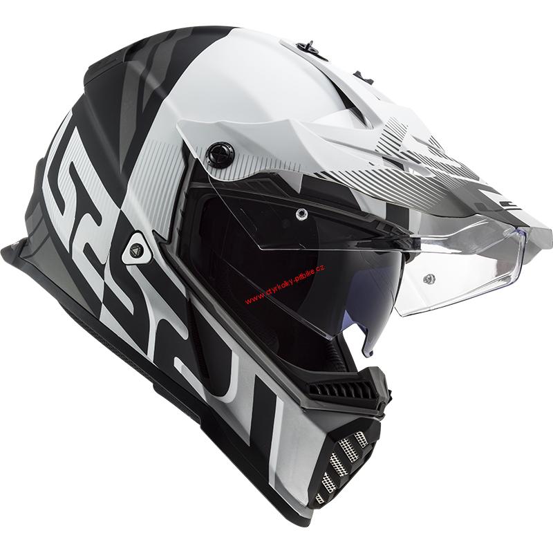 Enduro přilba LS2 MX436 PIONEER EVO EVOLVE BLACK WHITE vel. 53-66cm