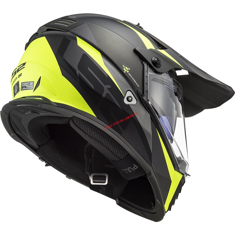 Enduro přilba LS2 MX436 PIONEER EVO ROUTER BLACK YELLOW vel. 53-66cm