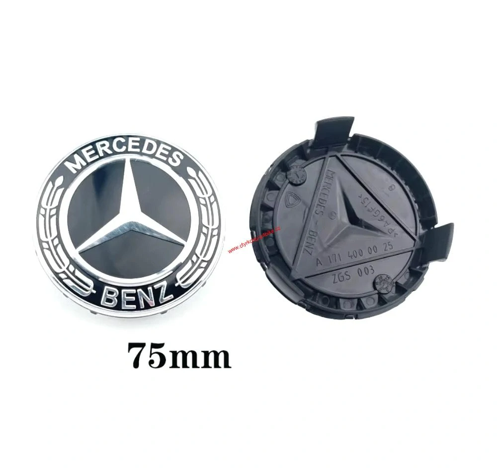Středová krytka kol Mercedes Benz AMG 75mm černá