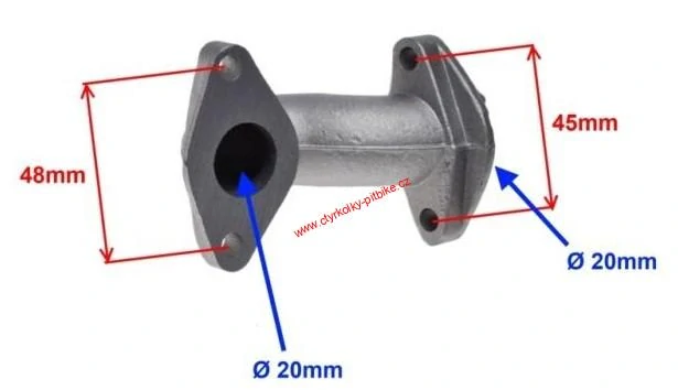 Držák na karburátor pitbike čtyřkolka 110cc 125cc 20mm