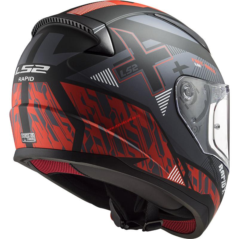 Integrální moto helma LS2 FF353 Rapid Xtreet matt black red ukončen