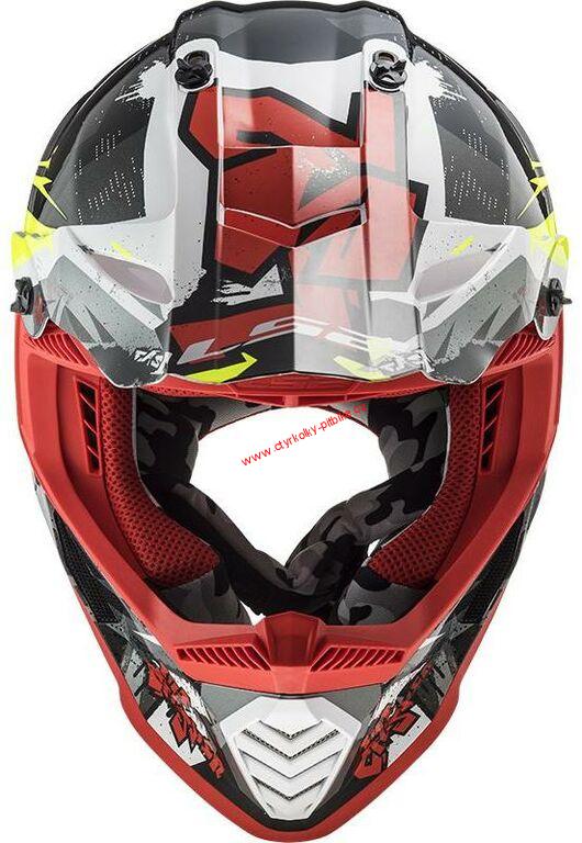 Krosová moto přilba LS2 MX437 Fast Evo Crusher black/red