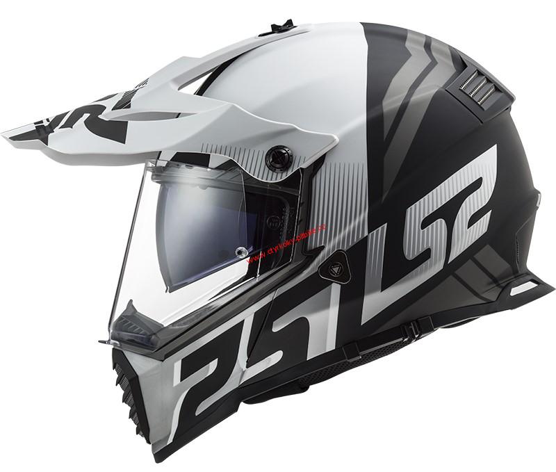 Enduro přilba LS2 MX436 PIONEER EVO EVOLVE BLACK WHITE vel. 53-66cm