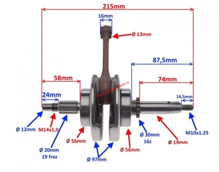 Kompletní klika pro motor 160cc pitbike YX160