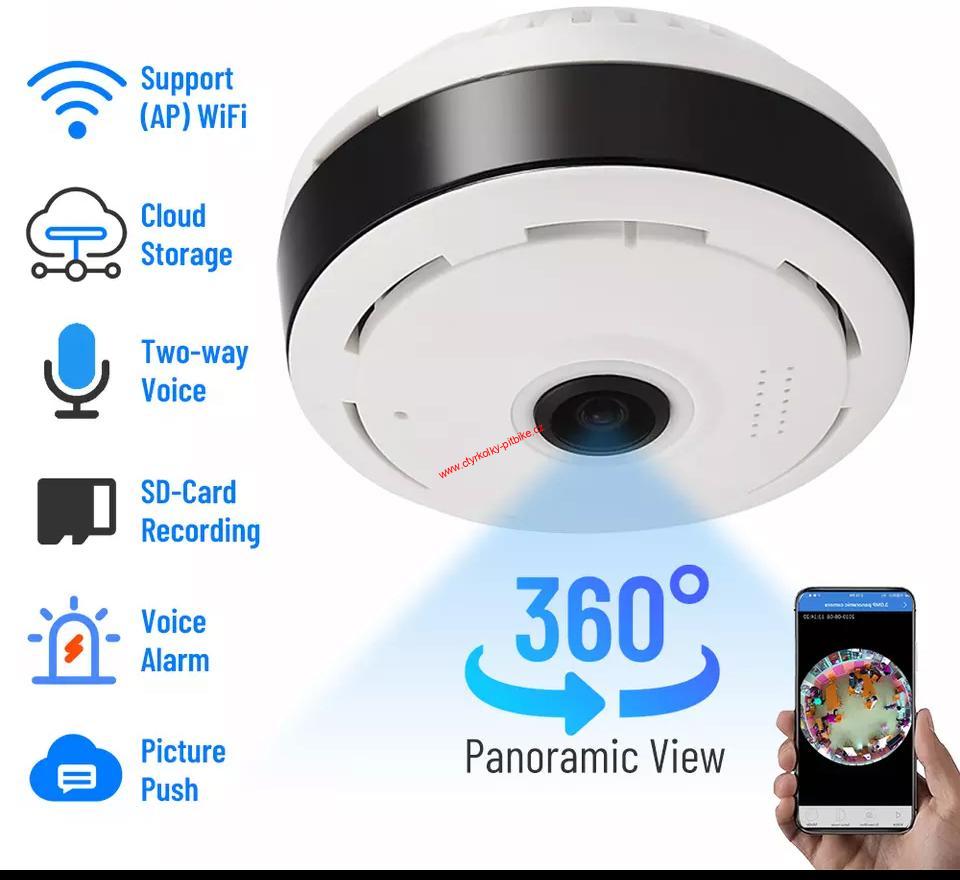 Panoramatická wifi kamera rybí oko V380 Pro