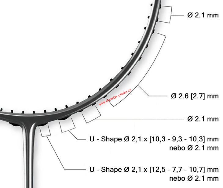 Průchodky na badmintonové rakety