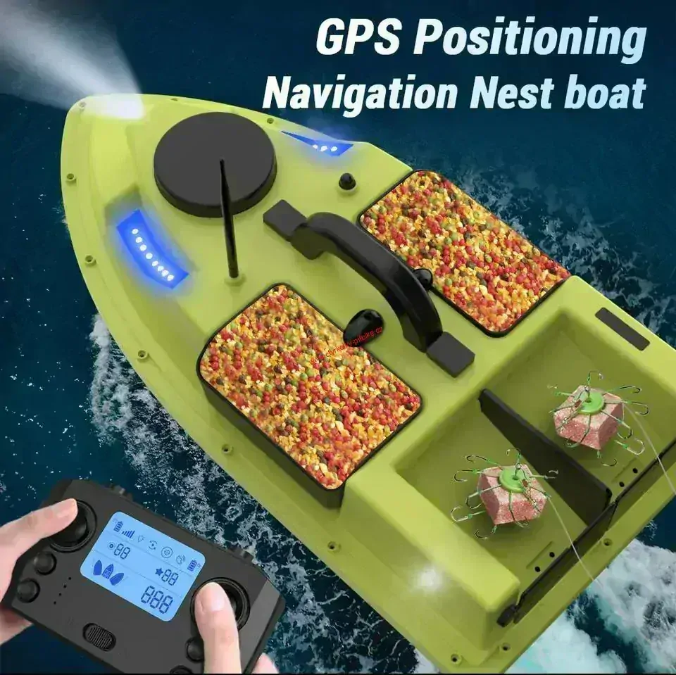 Rybářská zavážecí loď MAX s GPS žlutá