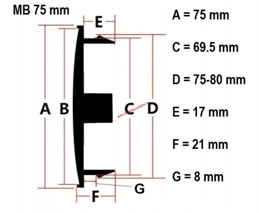 Středová krytka kol Mercedes Benz AMG 75mm černá