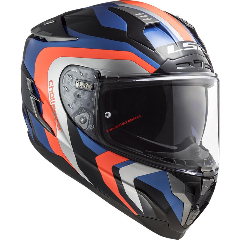 Integrální moto helma LS2 FF327 CHALLENGER GALACTIC BLUE ORANGE