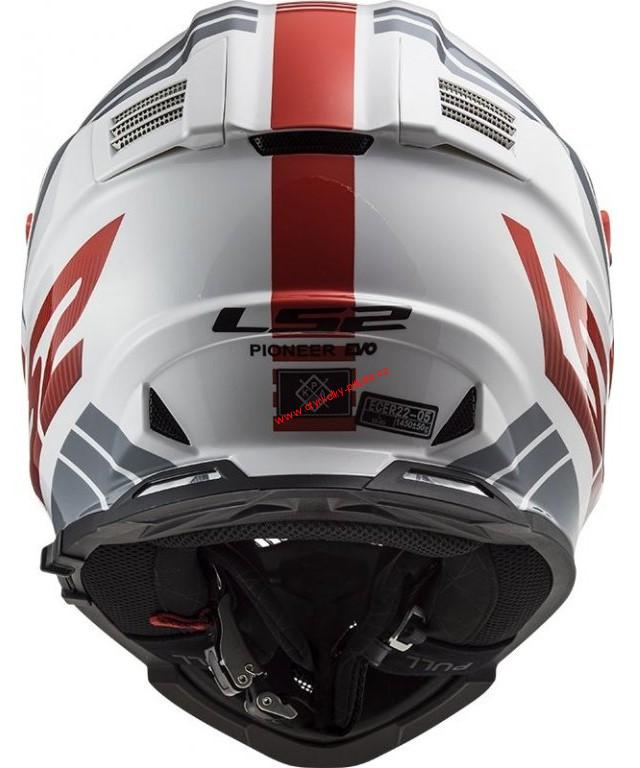 Enduro přilba LS2 MX436 PIONEER EVO EVOLVE RED WHITE vel. 53-66cm