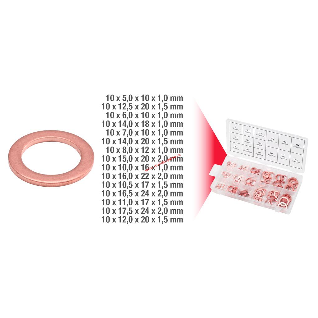 Sada měděných těsnění 150ks