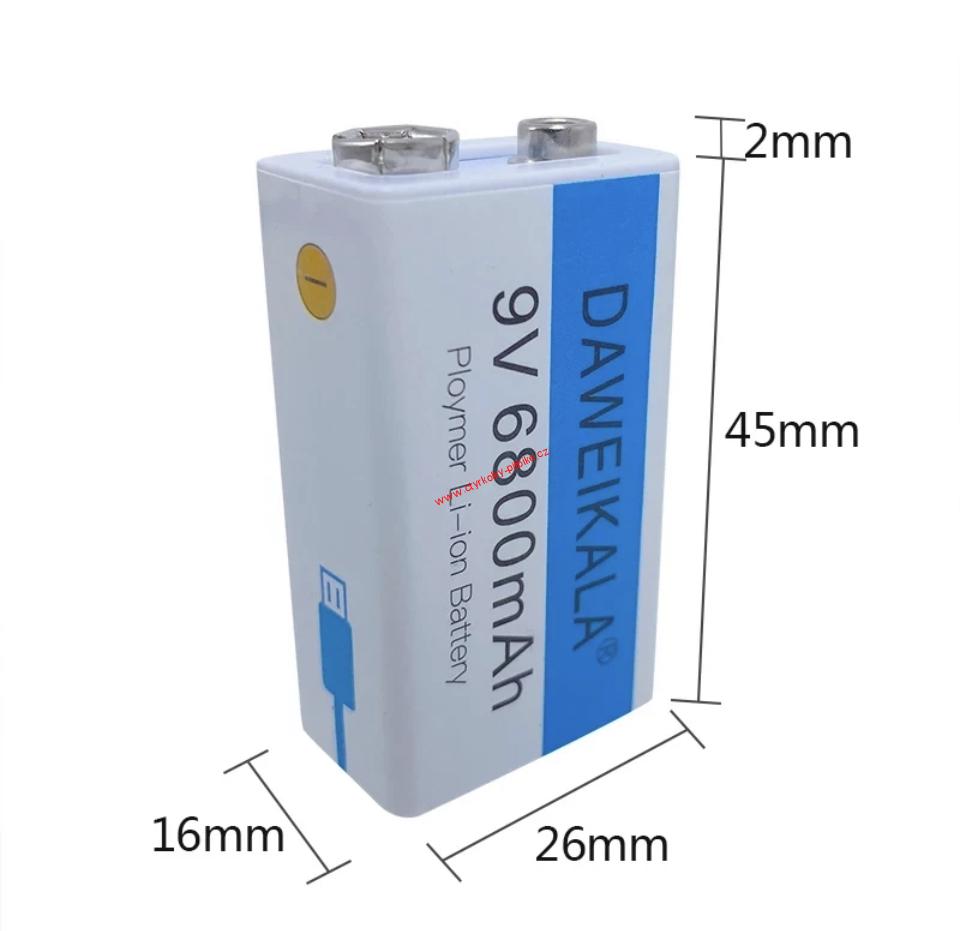 Nabíjecí baterie 9V 6800mAh