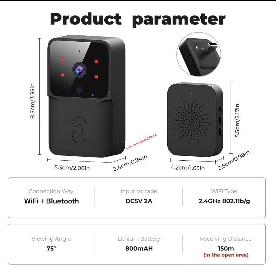 Bezdrátový domovní video zvonek TUYA