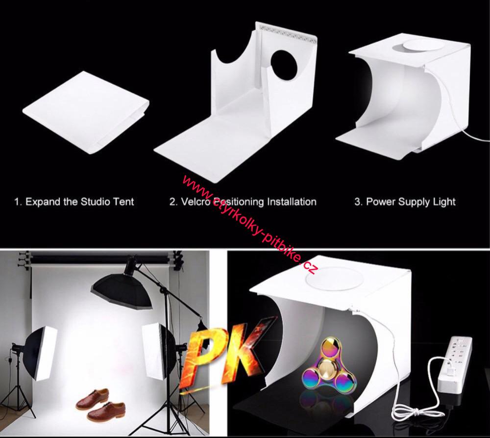 Foto studio 20x20x20cm s LED světlem