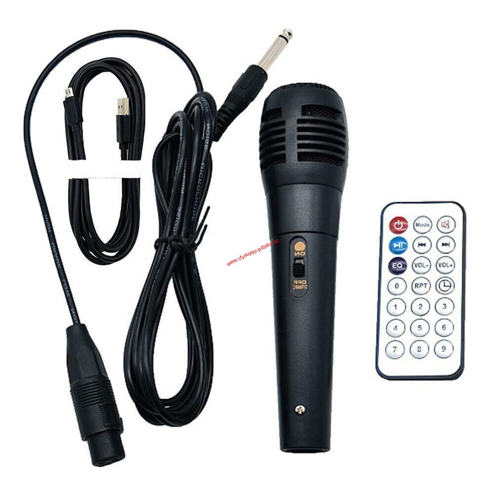 Reproduktor bluetooth s mikrofonem pro karaoke 2x15W