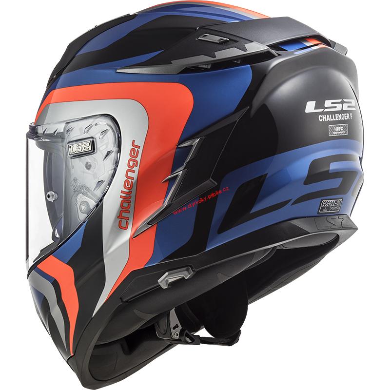 Integrální moto helma LS2 FF327 CHALLENGER GALACTIC BLUE ORANGE