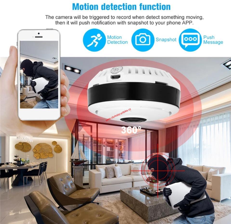 Panoramatická wifi kamera rybí oko V380 Pro