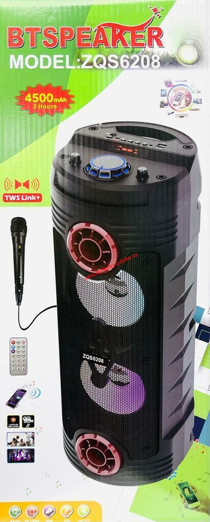 Reproduktor bluetooth s mikrofonem pro karaoke 2x15W