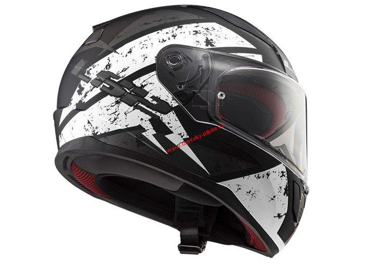 Integrální moto helma LS2 FF353 Rapid Deadbolt matt black white