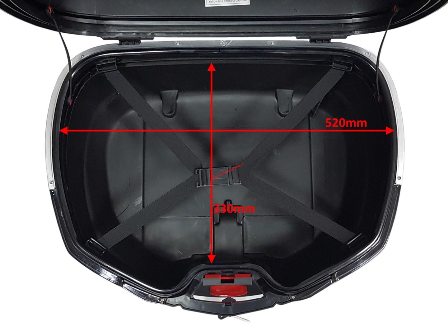 Moto kufr 59×45×32cm 48L stříbrný