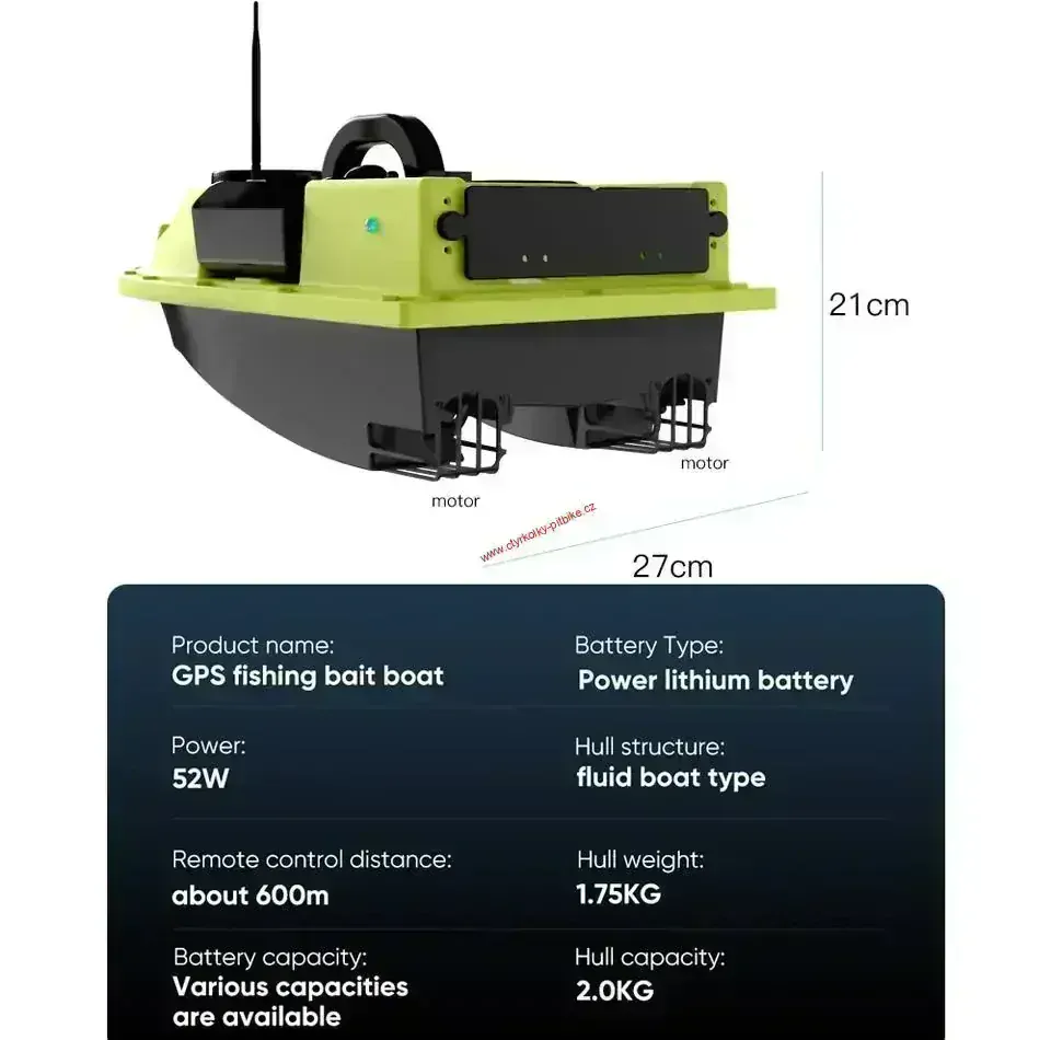 Rybářská zavážecí loď MAX s GPS žlutá
