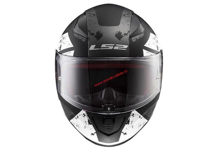 Integrální moto helma LS2 FF353 Rapid Deadbolt matt black white